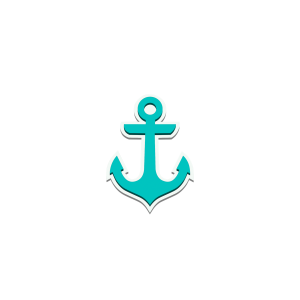 Bold Vintage-Inspired Bogg Bit - Turquoise Anchor